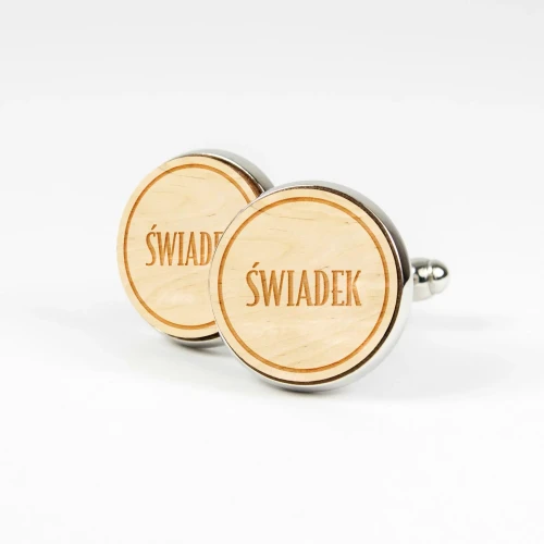 Świadek_Natural-Spinki drewniane do mankietów grawerowane-Ślub-Wesele-Wedding.webp