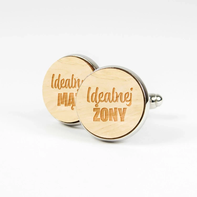 Spinki Idealny Mąż Idealnej Żony – Prezent na Ślub i Rocznicę | Kudula
