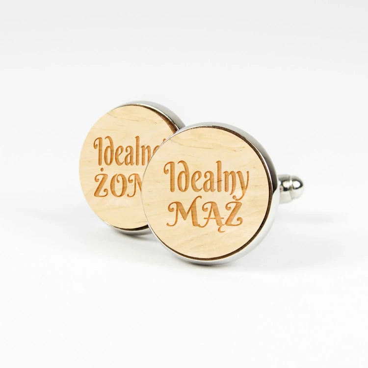 Spinki Idealny Mąż Idealnej Żony – Prezent na Ślub i Rocznicę | Kudula