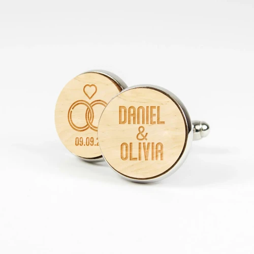 Spinki Obrączki z Datą i Imionami – Prezent dla Pana Młodego | Kudula