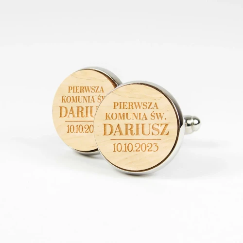 Personalizowane Spinki na Komunię z Imieniem i Datą