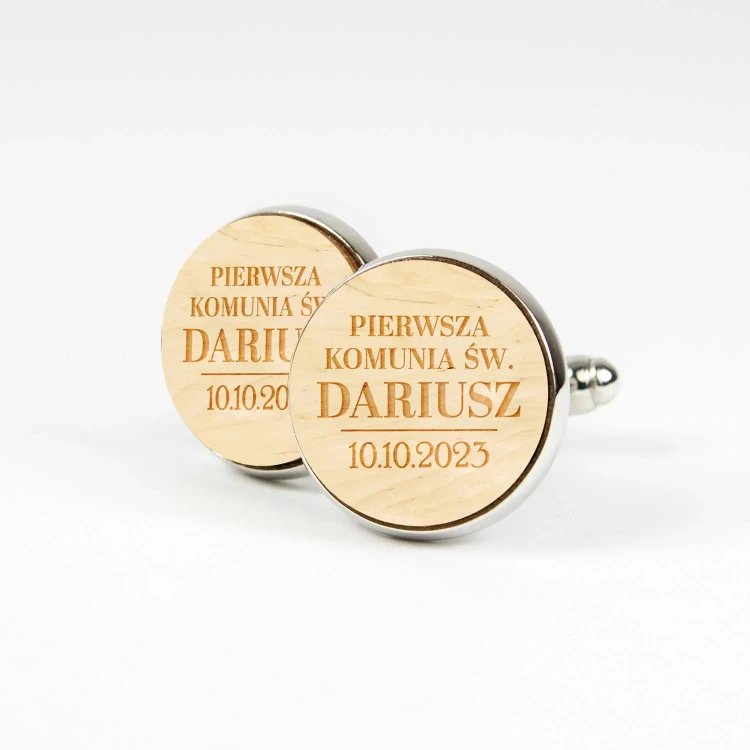 Personalizowane Spinki na Komunię z Imieniem i Datą