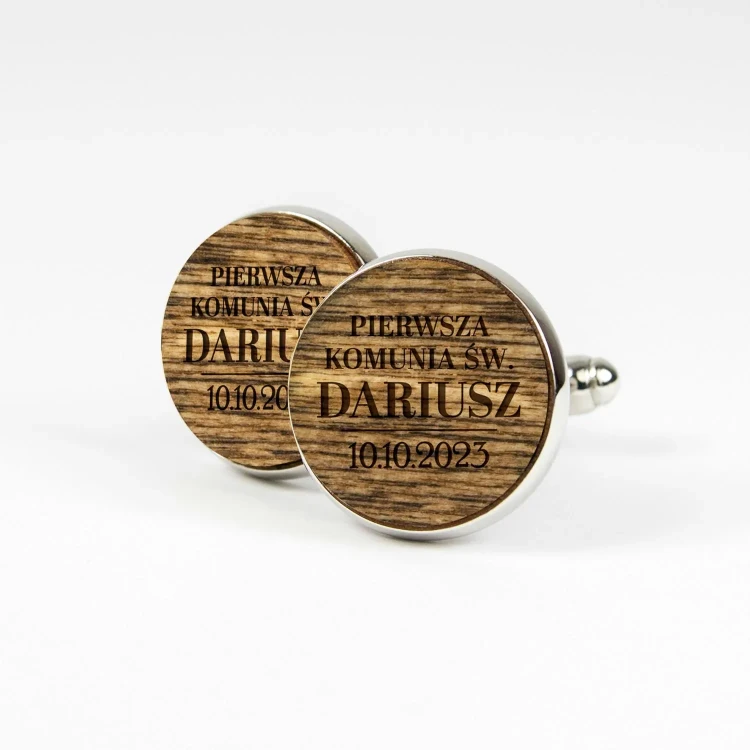 Personalizowane Spinki na Komunię z Imieniem i Datą
