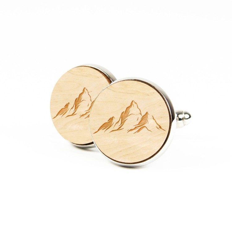 Góry-mountains-Natural-Spinki drewniane do mankietów