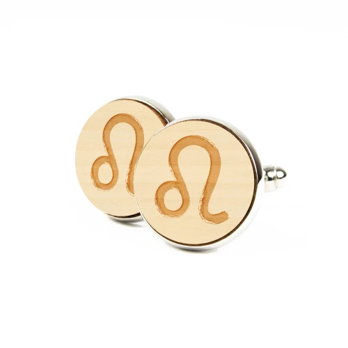 Spinki drewniane do mankietów -  Naturalny - KUDULA - Leo.webp