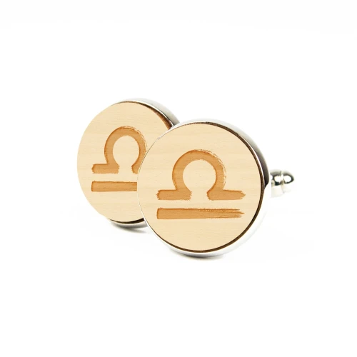 Spinki drewniane do mankietów -  Naturalny - KUDULA - Libra.webp