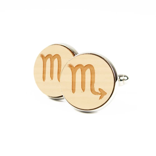 Spinki drewniane do mankietów -  Naturalny - KUDULA - Scorpio.webp