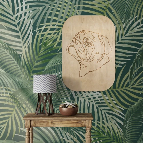 Drewniany_Obraz_LineArt_Mops.webp