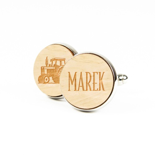 Personalizowane Spinki Traktor z Imieniem – Prezent dla Rolnika | Kudula