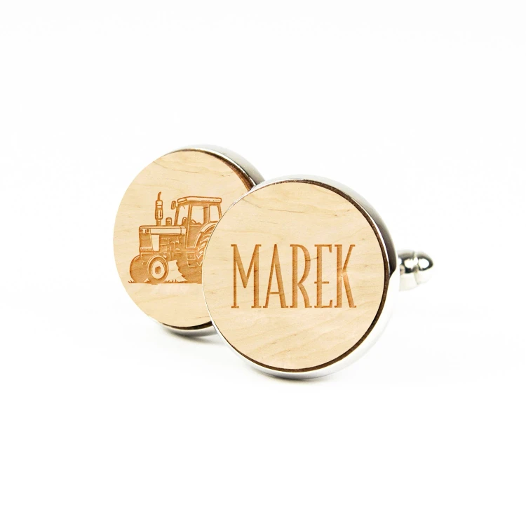 Personalizowane Spinki Traktor z Imieniem – Prezent dla Rolnika | Kudula