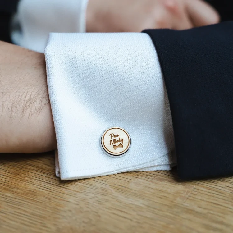 Spinki-drewniane-do-mankietów-męskie-Naturalny-Kolekcja-Turbinado-Weselne-Ślubne-Pan-Młody-Narzeczony-Cufflinks-Groom