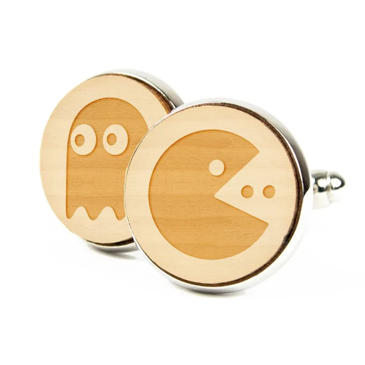 Pac-Man duszek gra retro - Naturalny - Kudula | Spinki
