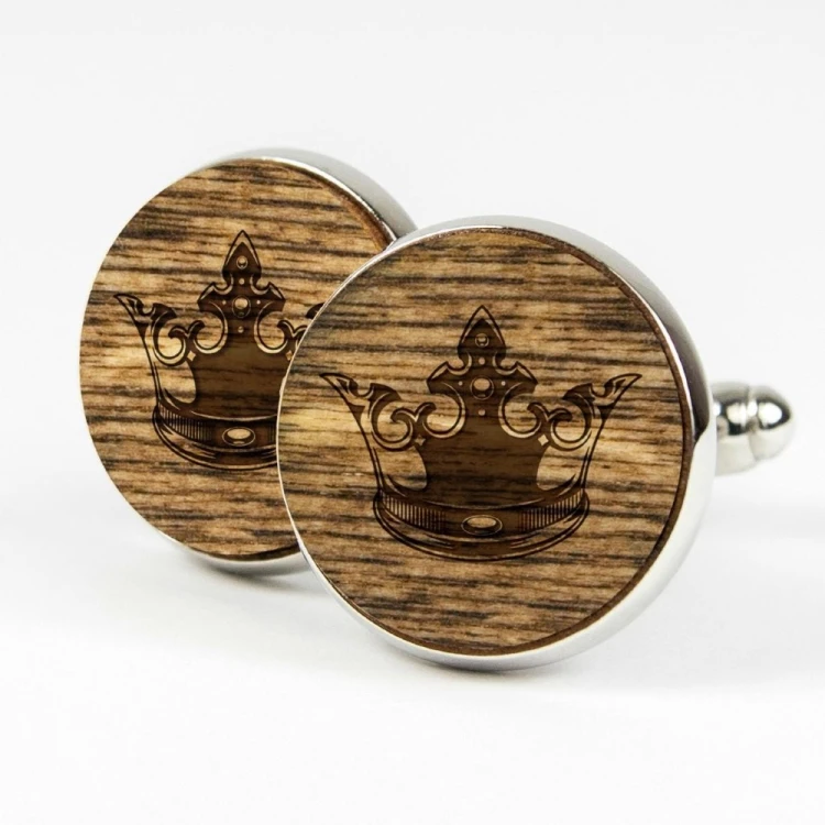 Korona barokowa ornament rzeźbiona - Venge - Kudula | Spinki