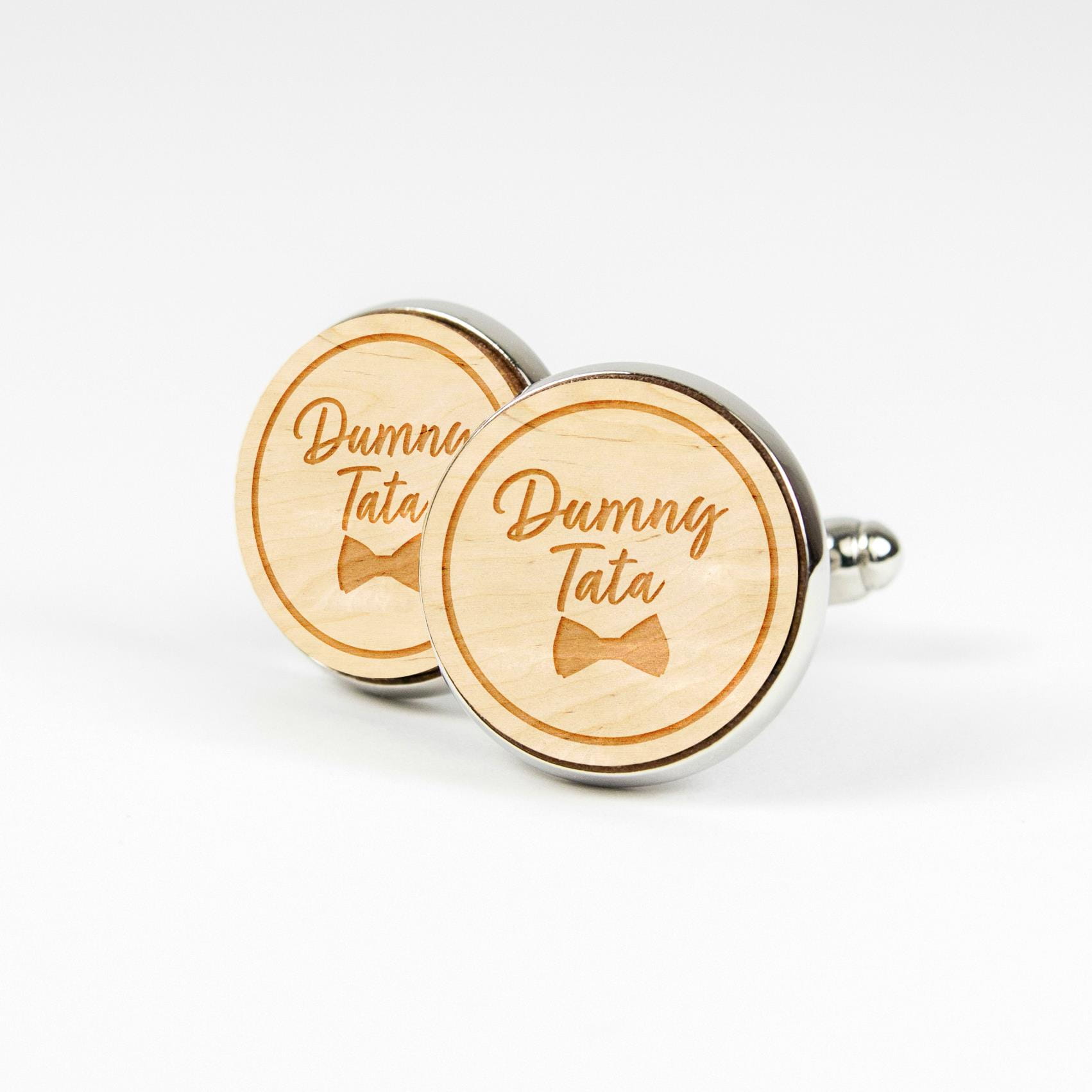 Spinki-drewniane-do-mankietów-męskie-Venge-Kolekcja-Turbinado-Weselne-Ślubne-Cufflinks-Dumny tata-kolor-Natural